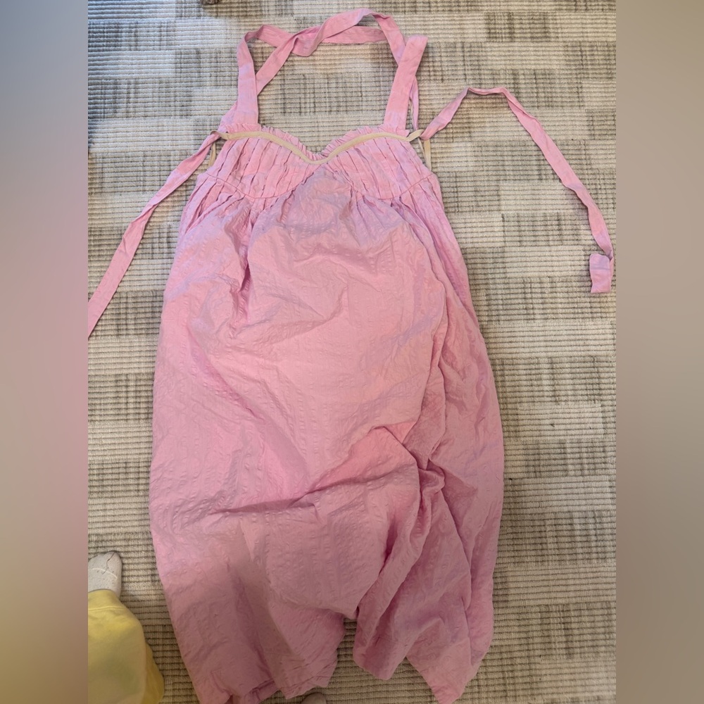 Free People Pink Sleeveless Sundress with Tie Straps